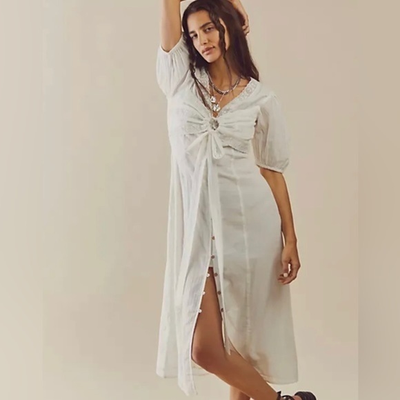 Free People Pink Lace Detail Dress - Picture 4 of 5